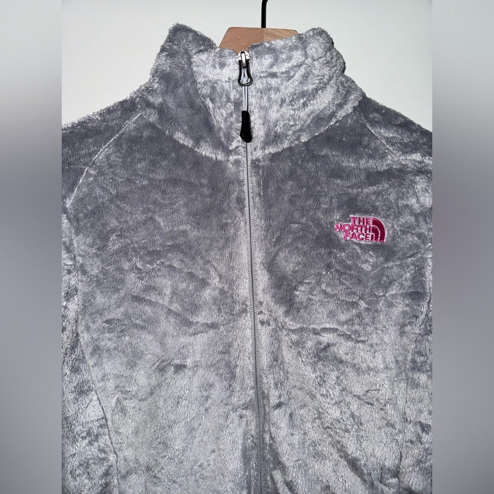 The North Face Cancer Awareness Osito Jacket Women Size Medium Silver Polyester - Picture 4 of 13